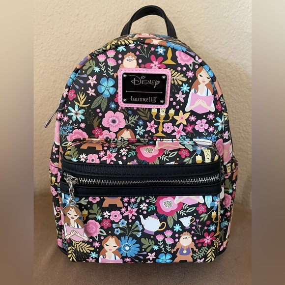 Loungefly Handbags - ~FIRM~Loungefly Disney B&TB Belle Floral Backpack